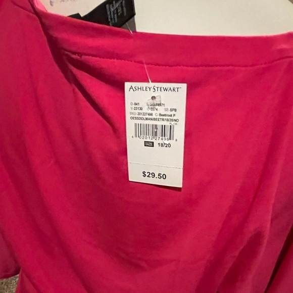 14/16 Ashley Stewart 3/4 Length Pink Shirt Clothes - Picture 7 of 14